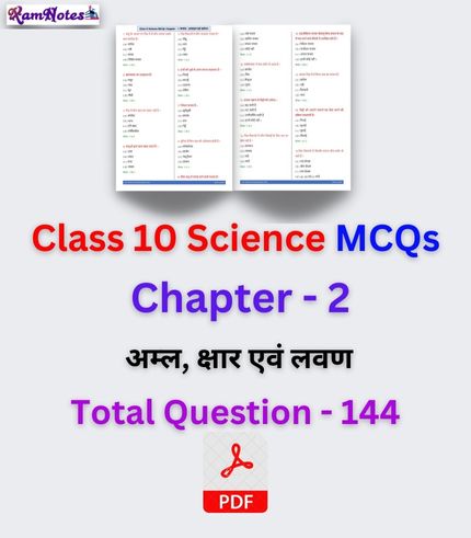 Class 10 Science Important MCQs Chapter -1 रासायनिक अभिक्रियाएँ एवं समीकरण (1)