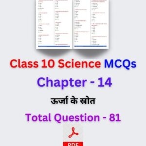 Class 10 Science Important MCQs Chapter – 14 ऊर्जा के स्रोत