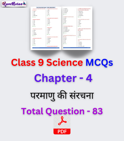 Class 9 Science Important MCQs Chapter – 4 परमाणु की संरचना